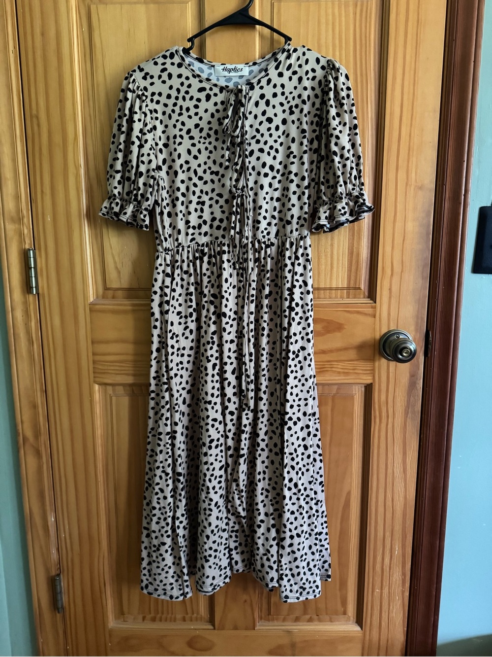 Haptics leopard midi dress soft and stretchy fits small/medium